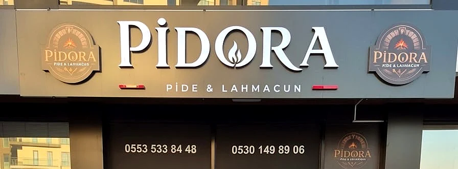 Pidora Pide & Lahmacun tabelası, Gölbaşı İncek